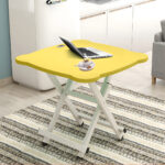 3-SOGA 2X Yellow Minimalist Cat Ear Folding Table Indoor Outdoor Portable Stall Desk Home Decor
