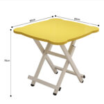 6-SOGA 2X Yellow Minimalist Cat Ear Folding Table Indoor Outdoor Portable Stall Desk Home Decor