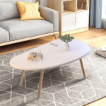 3-SOGA 80x40cm White Living Room Nordic  Coffee Table Simple Modern Home Style