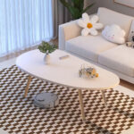 2-SOGA 2X 80x40cm White Living Room Nordic  Coffee Table Simple Modern Home Style