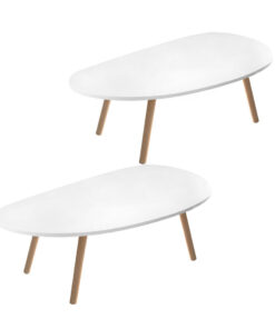 1-SOGA 2X 80x40cm White Living Room Nordic  Coffee Table Simple Modern Home Style