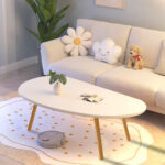4-SOGA 2X 80x40cm White Living Room Nordic  Coffee Table Simple Modern Home Style