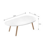 5-SOGA 2X 80x40cm White Living Room Nordic  Coffee Table Simple Modern Home Style