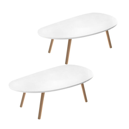 1-SOGA 2X 80x40cm White Living Room Nordic  Coffee Table Simple Modern Home Style