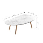 5-SOGA 80x40cm White Stone Pattern Living Room Nordic  Coffee Table Modern Style