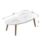5-SOGA 2X 80x40cm White Stone Pattern Living Room Nordic  Coffee Table Modern Style