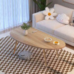 2-SOGA 2X 80x40cm Stone Pattern Living Room Nordic  Coffee Table Modern Style