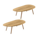 1-SOGA 2X 80x40cm Stone Pattern Living Room Nordic  Coffee Table Modern Style