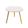 1-SOGA 60x60cm White Small Side Coffee Table Living Room Balcony Home D?cor Style