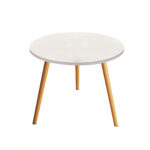 1-SOGA 60x60cm White Small Side Coffee Table Living Room Balcony Home D?cor Style