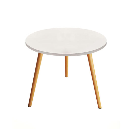 1-SOGA 60x60cm White Small Side Coffee Table Living Room Balcony Home D?cor Style