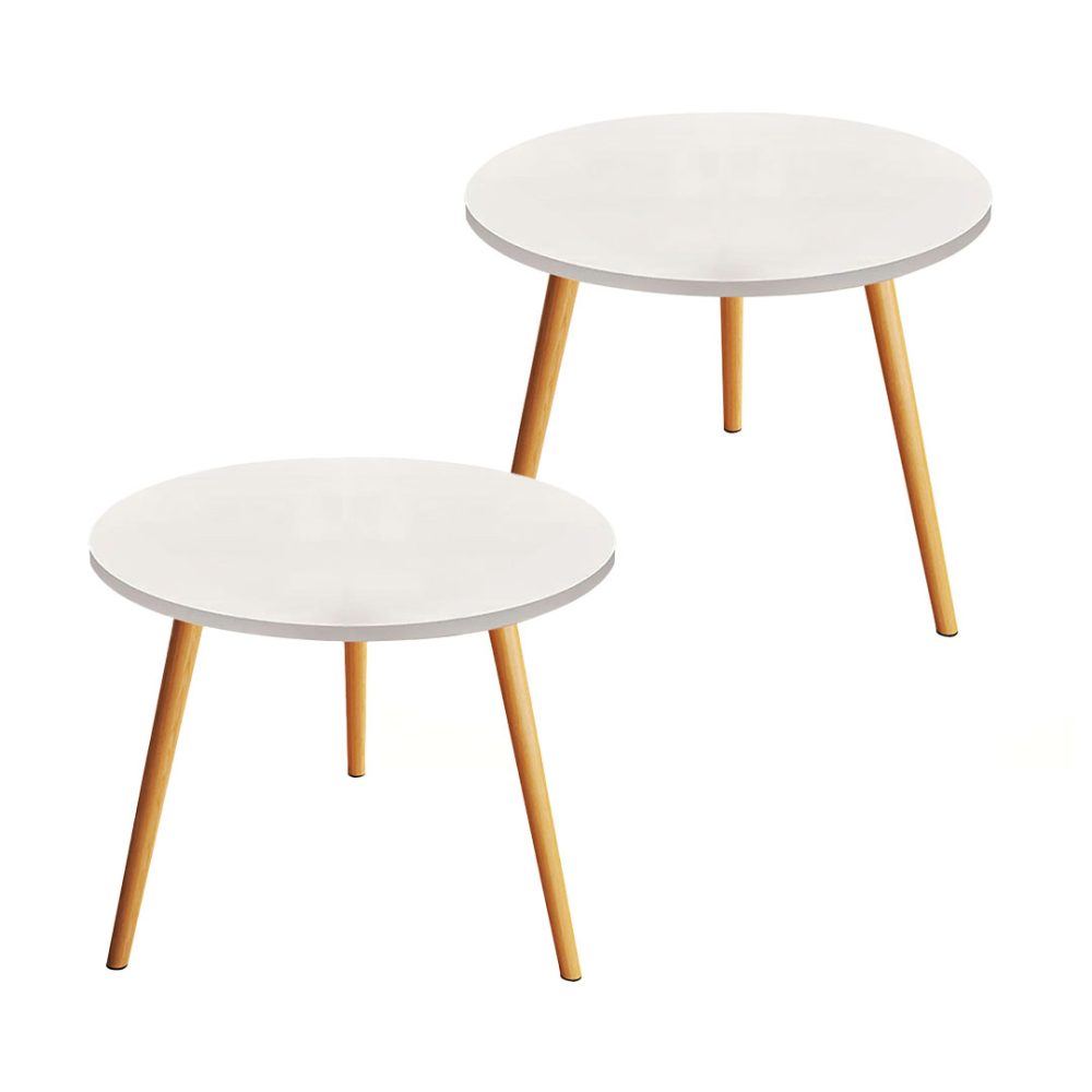 1-SOGA 60x60cm White Small Side Coffee Table Living Room Balcony Home D?cor Style