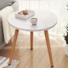 5-SOGA 60x72cm White Small Side Coffee Table Living Room Balcony Home D?cor Style