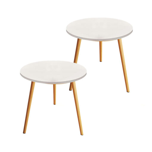 1-SOGA 2X 60x72cm White Small Side Coffee Table Living Room Balcony Home D?cor Style