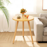 5-SOGA 2X 60x60cm Walnut Small Side Coffee Table Living Room Balcony Home D?cor Style