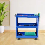 2-SOGA 2X 3 Tier Tool Storage Cart Portable Service Utility Heavy Duty Mobile Trolley Blue