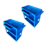 1-SOGA 2X 3 Tier Tool Storage Cart Portable Service Utility Heavy Duty Mobile Trolley Blue