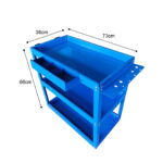 4-SOGA 2X 3 Tier Tool Storage Cart Portable Service Utility Heavy Duty Mobile Trolley Blue