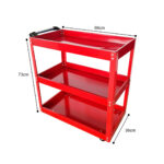 4-SOGA 3 Tier Tool Storage Cart Portable Service Utility Heavy Duty Mobile Trolley Red