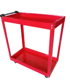 1-SOGA 2 Tier Tool Storage Cart Portable Service Utility Heavy Duty Mobile Trolley Red