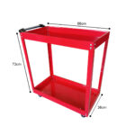 4-SOGA 2 Tier Tool Storage Cart Portable Service Utility Heavy Duty Mobile Trolley Red