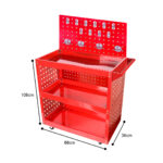 4-SOGA 2X 3 Tier Tool Storage Cart Portable Service Utility Heavy Duty Mobile Trolley with Porous Side Panels