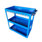 1-SOGA 3 Tier Tool Storage Cart Portable Service Utility Heavy Duty Mobile Trolley with Hooks Blue