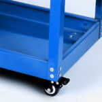 6-SOGA 2X 3 Tier Tool Storage Cart Portable Service Utility Heavy Duty Mobile Trolley with Hooks Blue