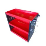 1-SOGA 3 Tier Tool Storage Cart Portable Service Utility Heavy Duty Mobile Trolley with Hooks Red
