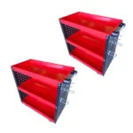 1-SOGA 3 Tier Tool Storage Cart Portable Service Utility Heavy Duty Mobile Trolley with Hooks Red