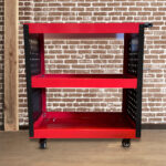 6-SOGA 3 Tier Tool Storage Cart Portable Service Utility Heavy Duty Mobile Trolley with Hooks Red