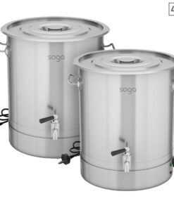 1-SOGA 2X 48L Stainless Steel URN Commercial Water Boiler 2200W