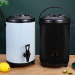 7-SOGA 8X 10L Stainless Steel Insulated Milk Tea Barrel Hot and Cold Beverage Dispenser Container with Faucet Black