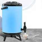 3-SOGA 4X 10L Stainless Steel Insulated Milk Tea Barrel Hot and Cold Beverage Dispenser Container with Faucet Blue