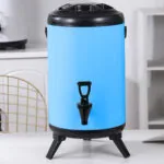 4-SOGA 4X 10L Stainless Steel Insulated Milk Tea Barrel Hot and Cold Beverage Dispenser Container with Faucet Blue