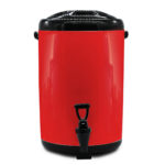 4-SOGA 8X 10L Stainless Steel Insulated Milk Tea Barrel Hot and Cold Beverage Dispenser Container with Faucet Red