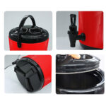 6-SOGA 8X 10L Stainless Steel Insulated Milk Tea Barrel Hot and Cold Beverage Dispenser Container with Faucet Red