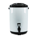 3-SOGA 4X 10L Stainless Steel Insulated Milk Tea Barrel Hot and Cold Beverage Dispenser Container with Faucet White