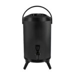 1-SOGA 12L Stainless Steel Insulated Milk Tea Barrel Hot and Cold Beverage Dispenser Container with Faucet Black