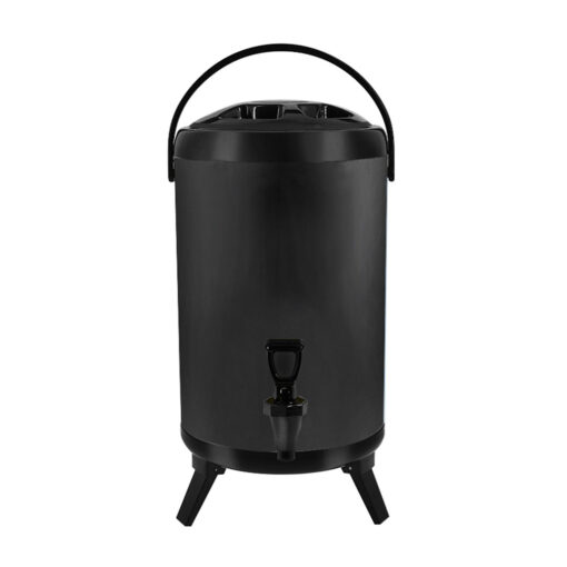 1-SOGA 12L Stainless Steel Insulated Milk Tea Barrel Hot and Cold Beverage Dispenser Container with Faucet Black