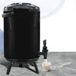 2-SOGA 2X 12L Stainless Steel Insulated Milk Tea Barrel Hot and Cold Beverage Dispenser Container with Faucet Black