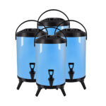 1-SOGA 4X 12L Stainless Steel Insulated Milk Tea Barrel Hot and Cold Beverage Dispenser Container with Faucet Blue