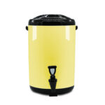 3-SOGA 4X 12L Stainless Steel Insulated Milk Tea Barrel Hot and Cold Beverage Dispenser Container with Faucet Yellow