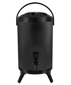 1-SOGA 14L Stainless Steel Insulated Milk Tea Barrel Hot and Cold Beverage Dispenser Container with Faucet Black