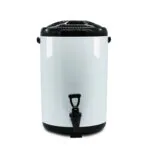 3-SOGA 4X 14L Stainless Steel Insulated Milk Tea Barrel Hot and Cold Beverage Dispenser Container with Faucet White