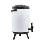 4-SOGA 4X 14L Stainless Steel Insulated Milk Tea Barrel Hot and Cold Beverage Dispenser Container with Faucet White