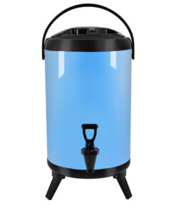 1-SOGA 16L Stainless Steel Insulated Milk Tea Barrel Hot and Cold Beverage Dispenser Container with Faucet Blue