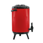 4-SOGA 4X 16L Stainless Steel Insulated Milk Tea Barrel Hot and Cold Beverage Dispenser Container with Faucet Red