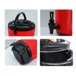 6-SOGA 4X 16L Stainless Steel Insulated Milk Tea Barrel Hot and Cold Beverage Dispenser Container with Faucet Red