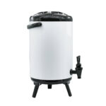 4-SOGA 4X 16L Stainless Steel Insulated Milk Tea Barrel Hot and Cold Beverage Dispenser Container with Faucet White